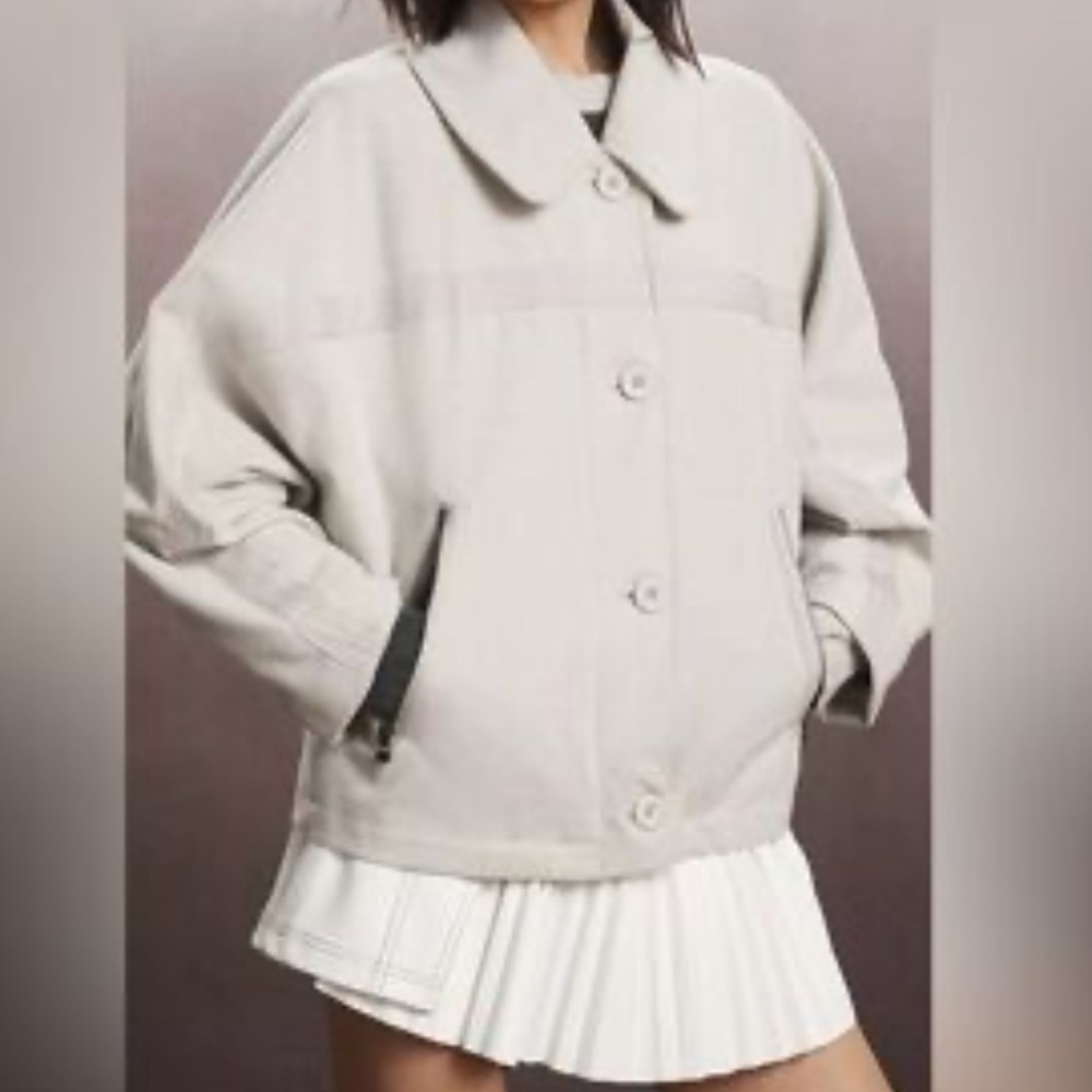 Pilcro Light Gray Pea Coat xs